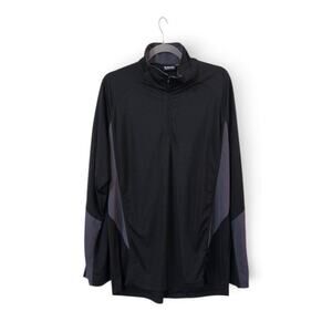 Subaru Black Mens XL 1/4 Zip Pullover Black Gray Athletic Performance Shirt